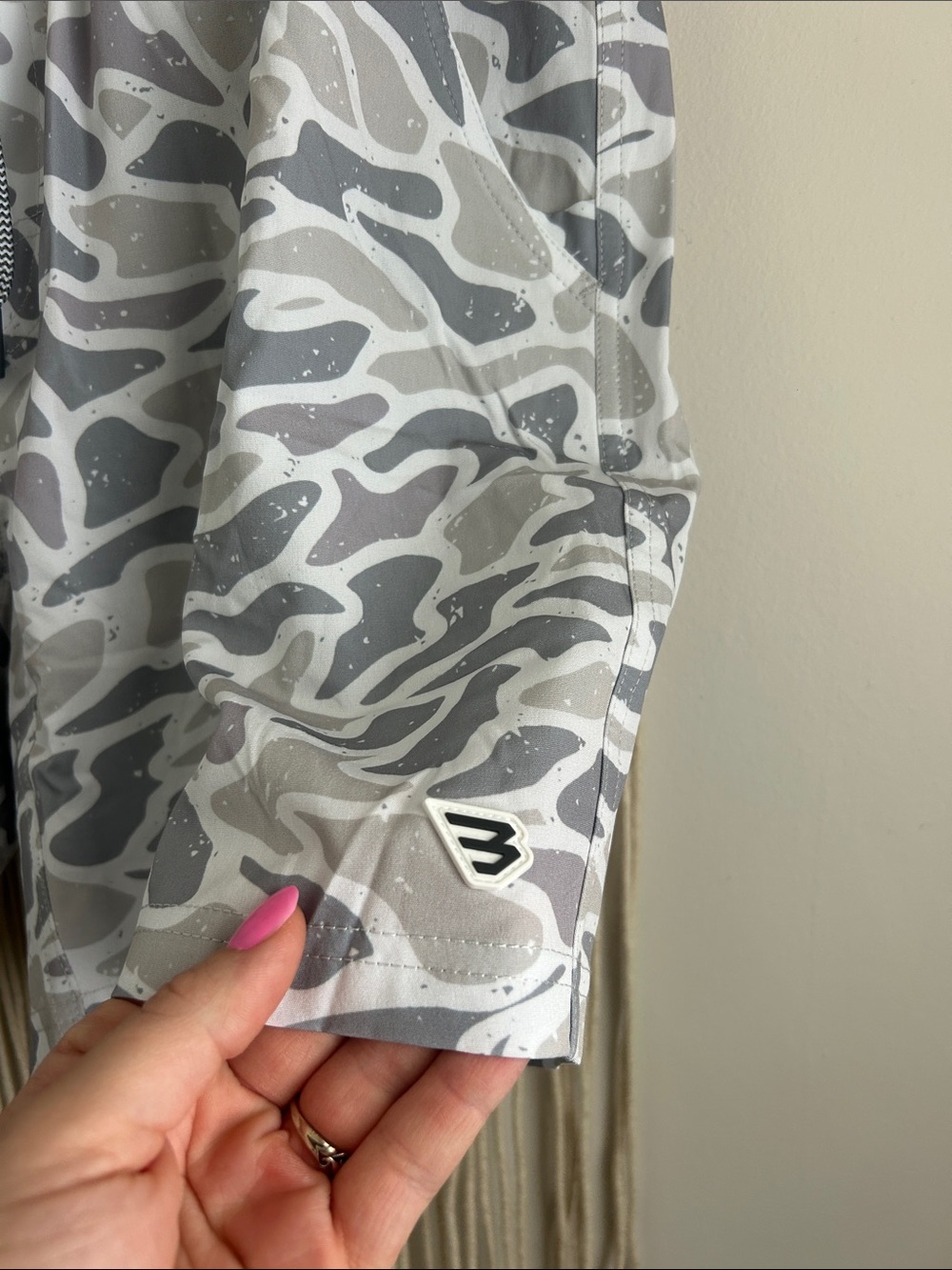 BURLEBO Gray and White Camo Swim/Active Shorts - Picture 7 of 10